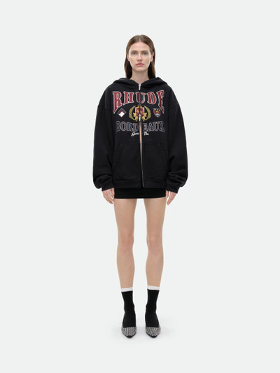 Rhude BORDEAUX GRAND VIN ZIP-UP HOODIE outlook