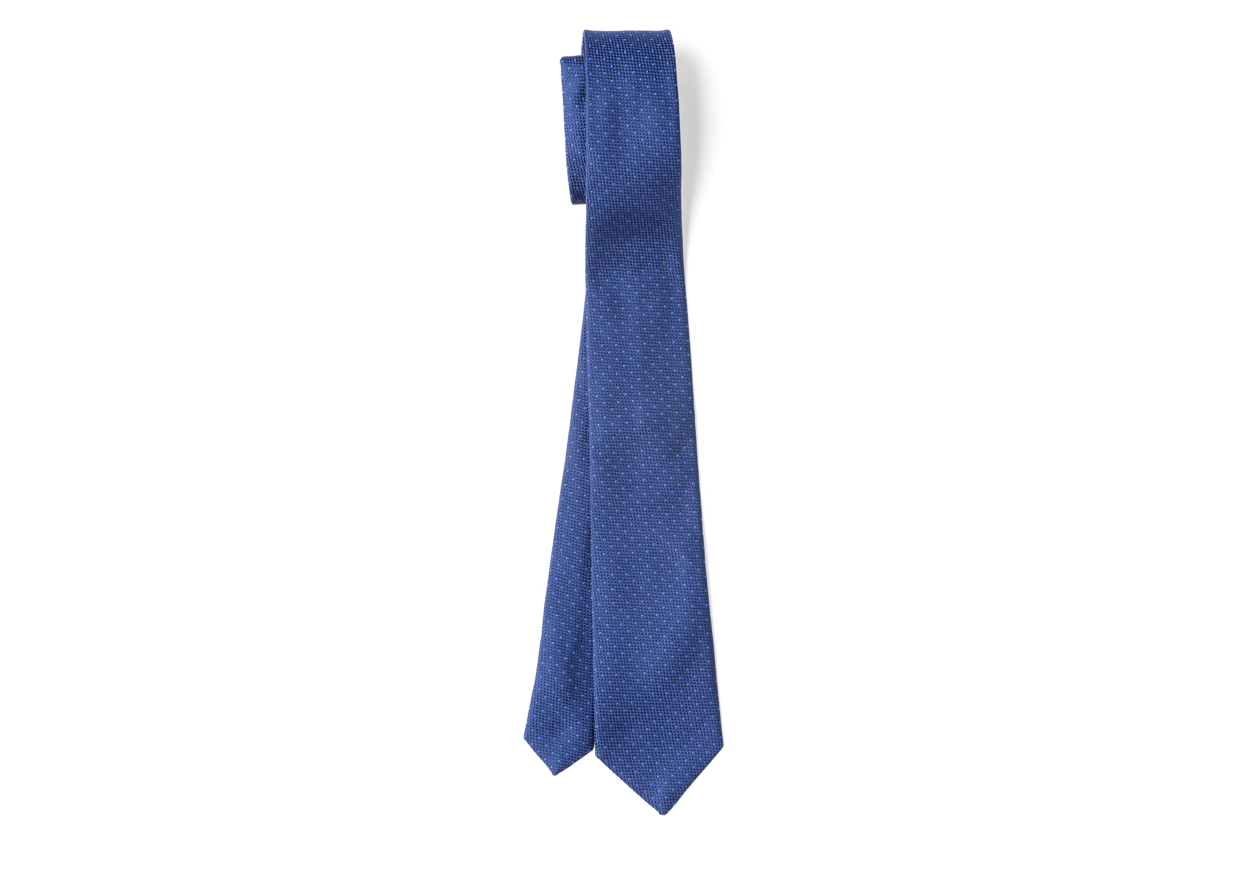 Woven pin dot tie
Silk Weave Navy - 1