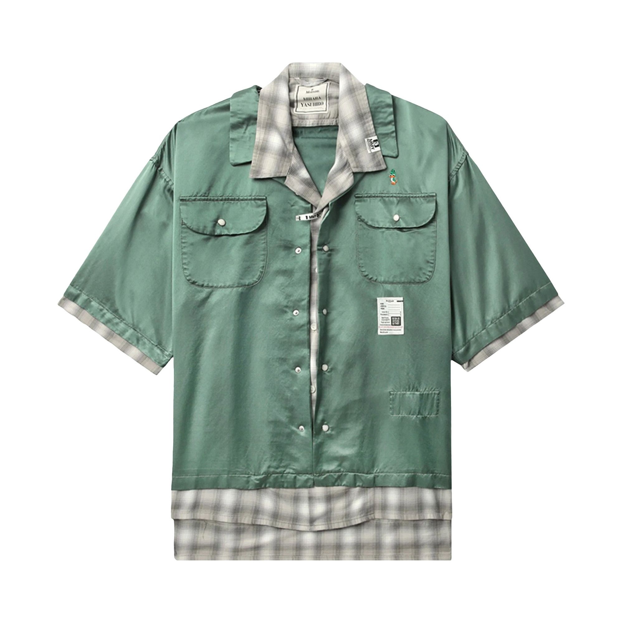 Maison Mihara Yasuhiro Double Layered Short-Sleeve Shirt 'Khaki' - 1