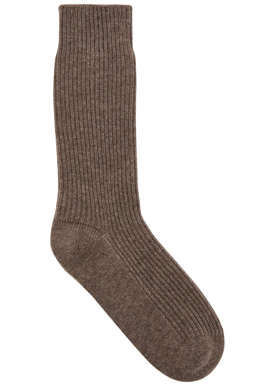 Lisa Yang Zera Ribbed Cashmere Socks - 1