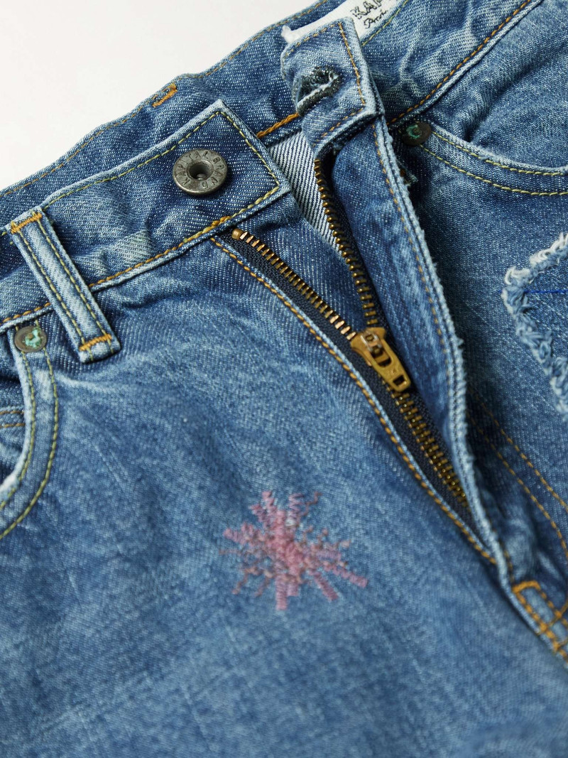 OKABILLY Straight-Leg Patchwork Embroidered Jeans 3
