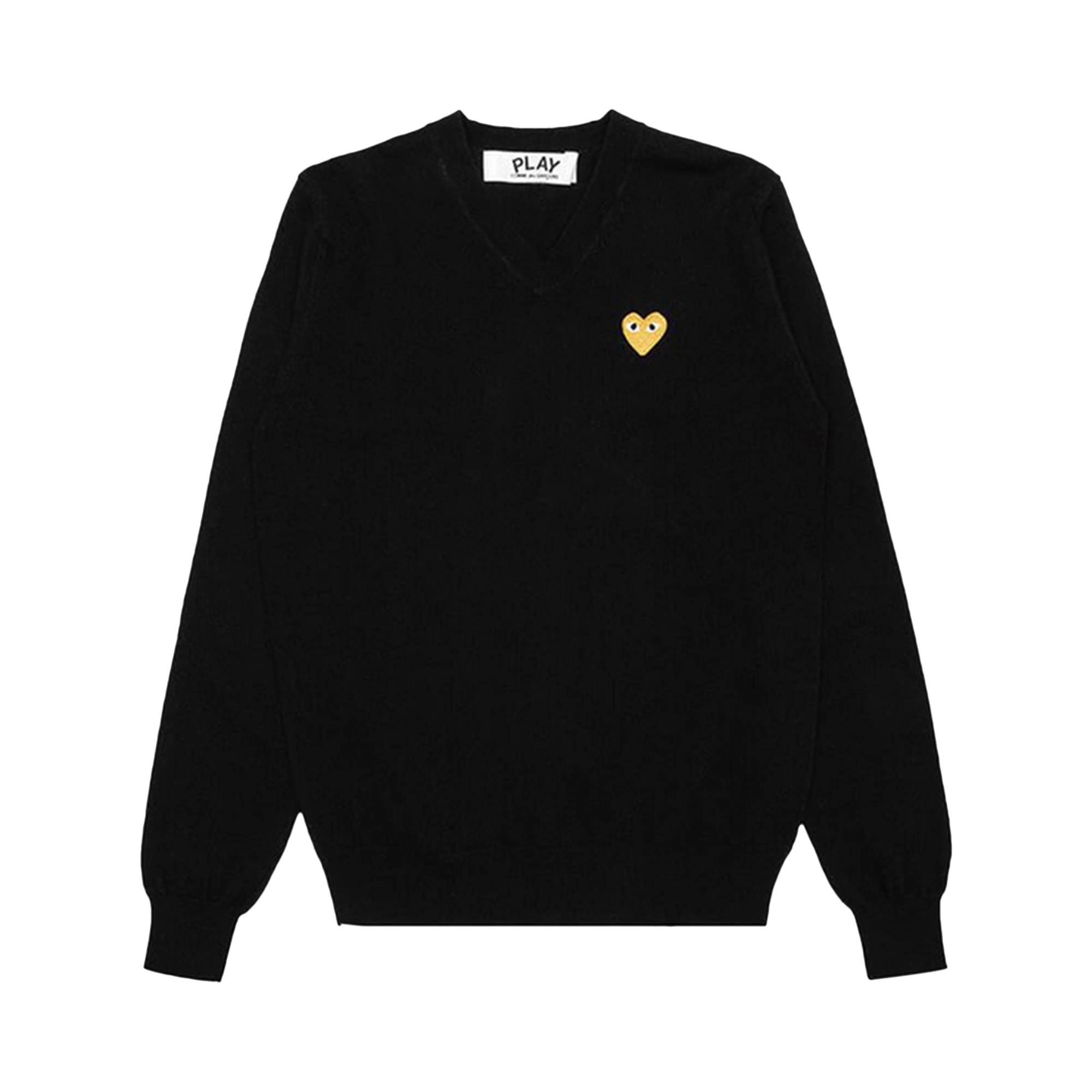 Comme des Garçons PLAY Gold Heart Sweater 'Black' - 1