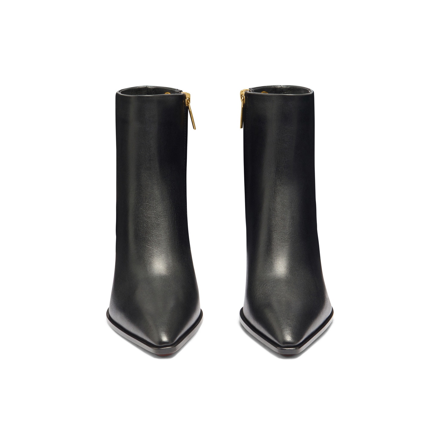 Women's black leather texan ankle boot - 5