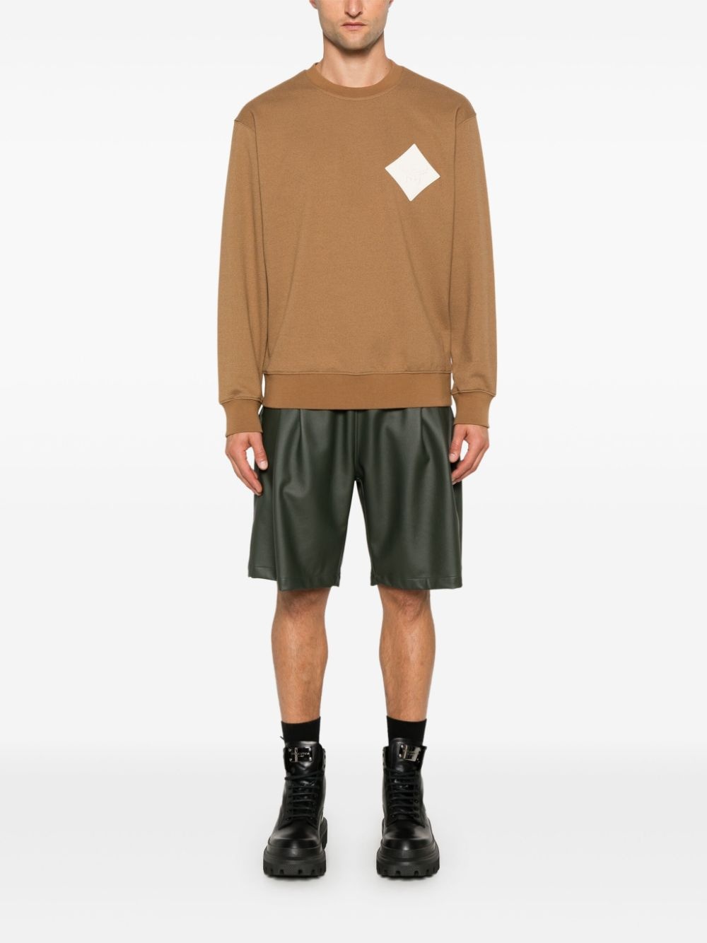logo-patch bouclé sweatshirt - 2