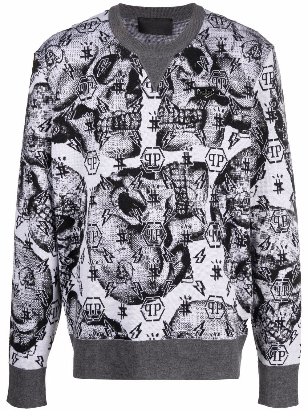 skull print sweatshirt - 1