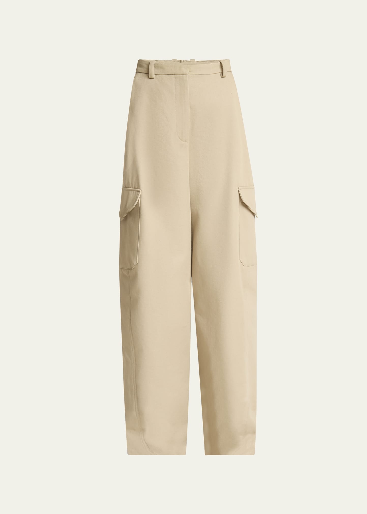 Barrel Leg Cargo Wool Trousers - 1