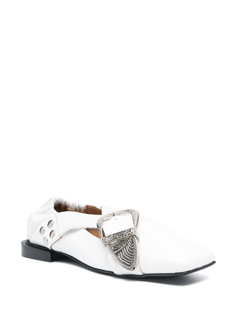 TOGA PULLA stud-embellished leather ballerina shoes outlook