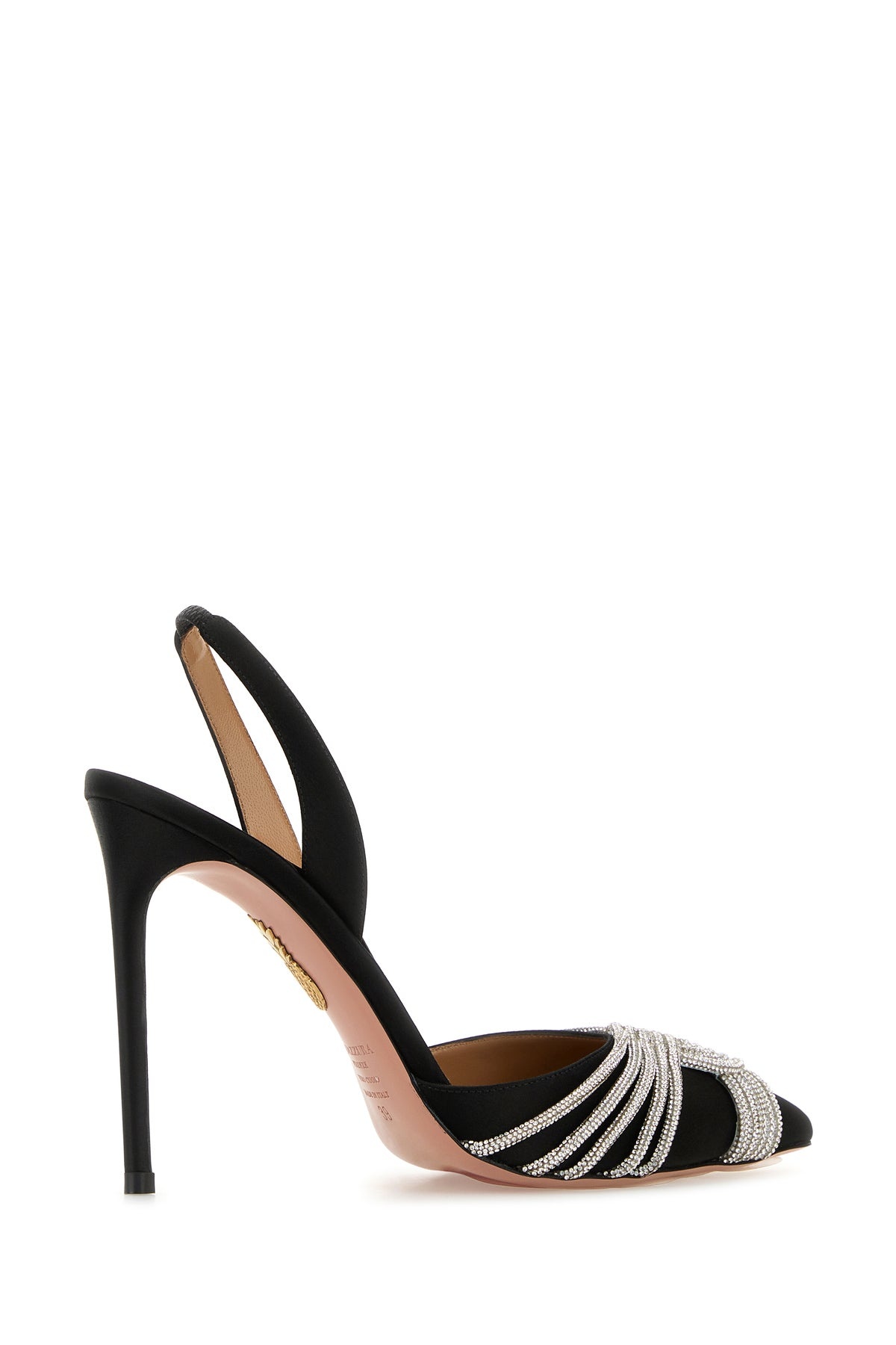 Black satin Gatsby Sling 105 pumps - 3