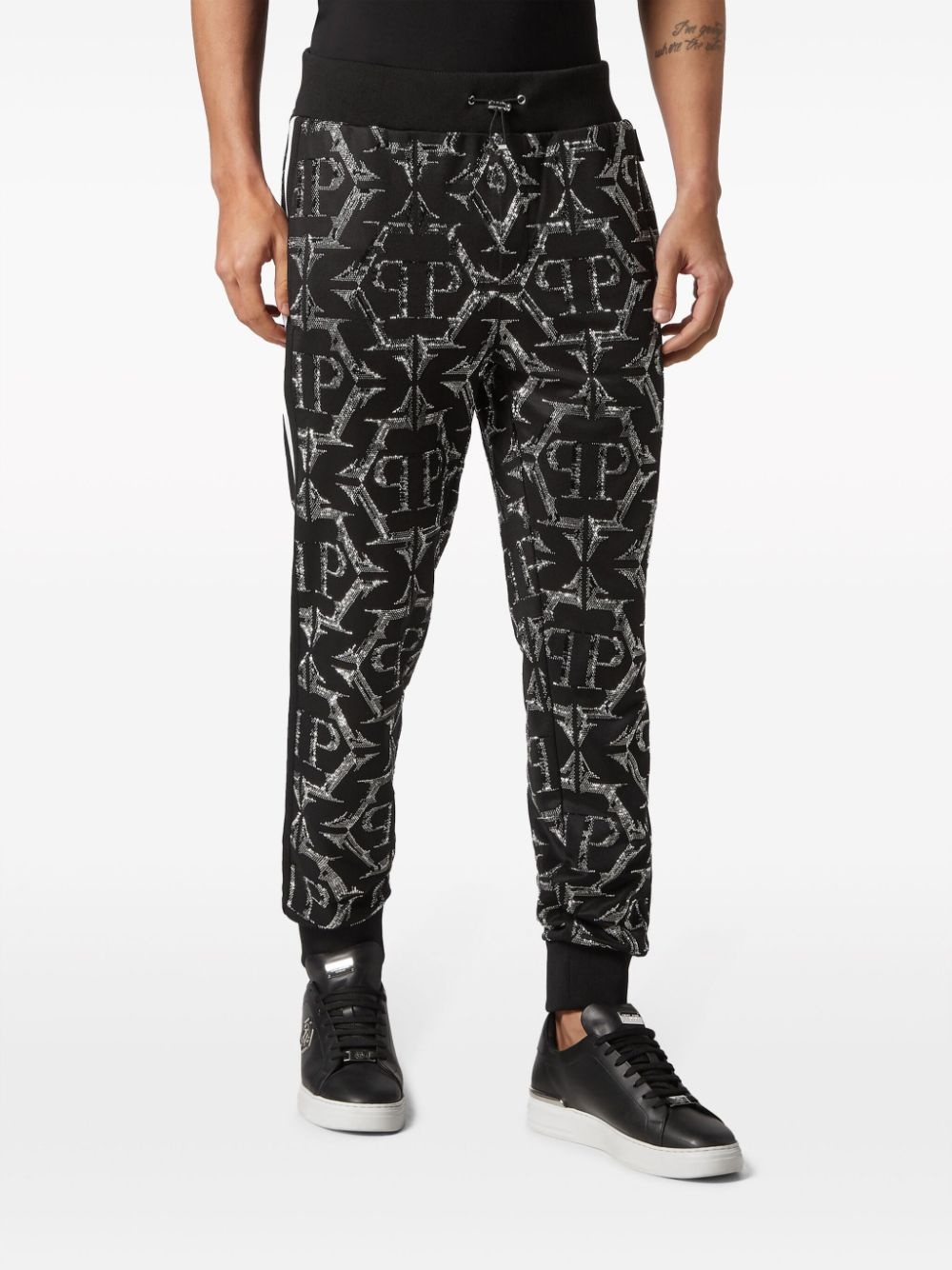 logo-print cotton track pants - 3