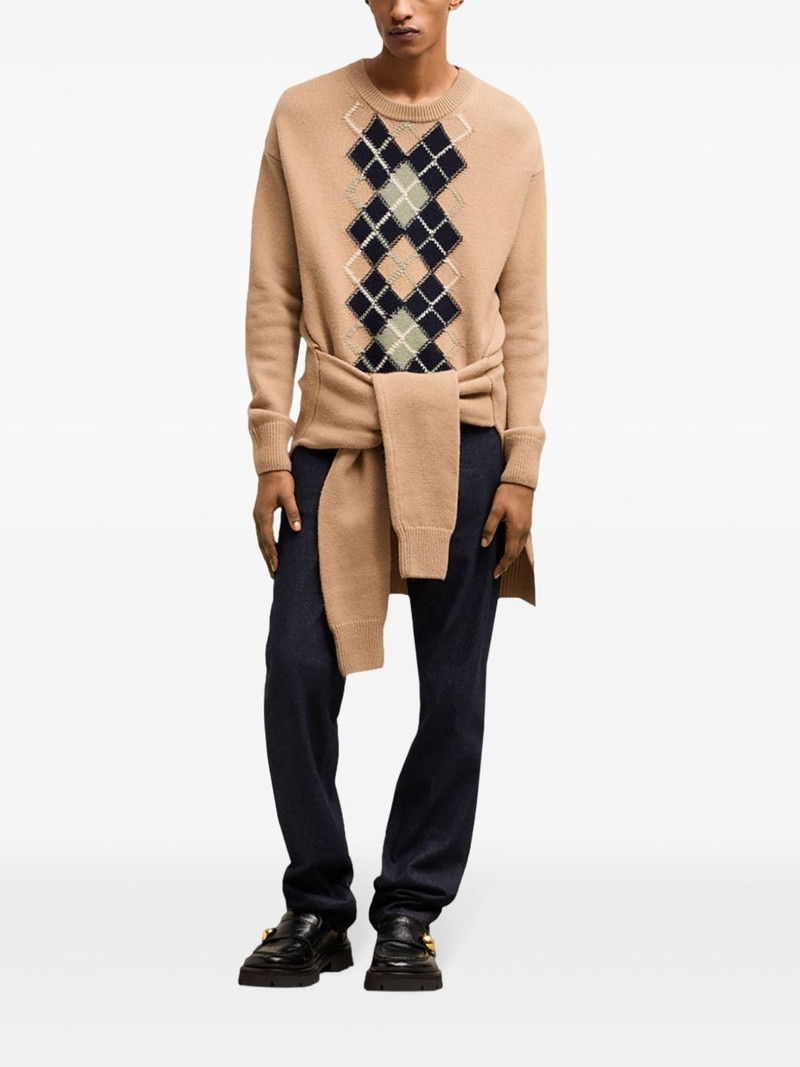 AMI Paris Argyle Double layered jumper outlook
