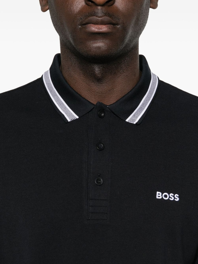 long-sleeve contrast-trim polo shirt 5