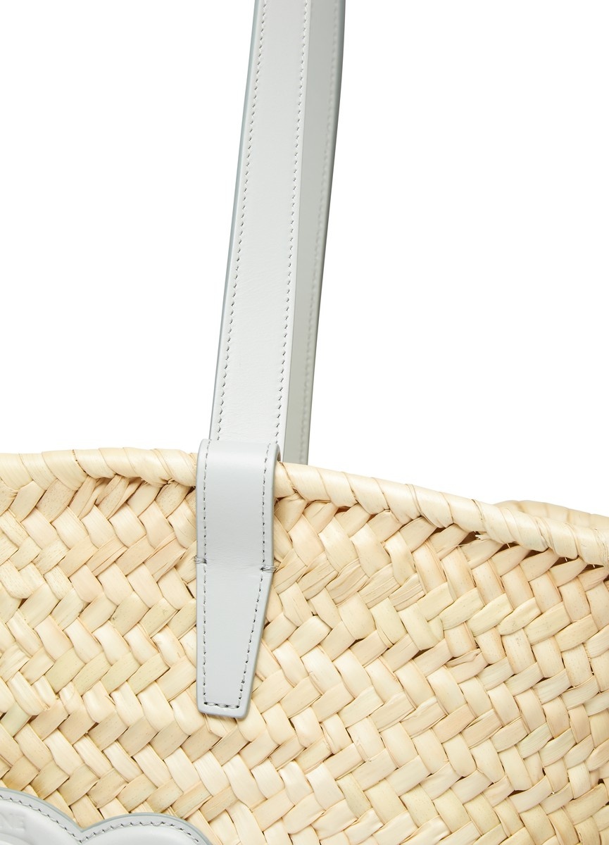 Medium Triomphe Celine classic panier in palm leaves and calfskin - 5