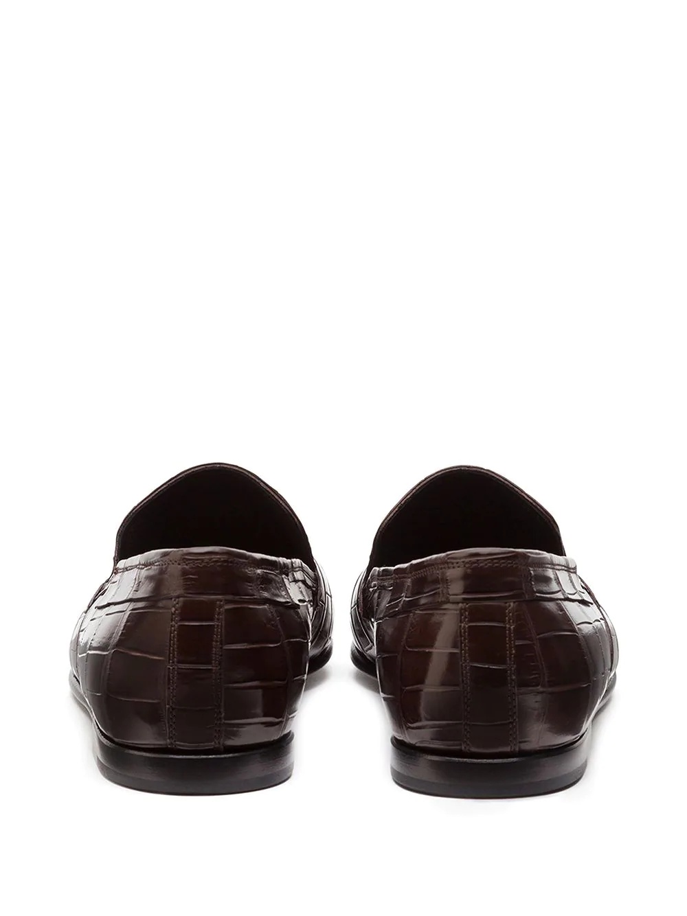 crocodile leather slip-on shoes - 3