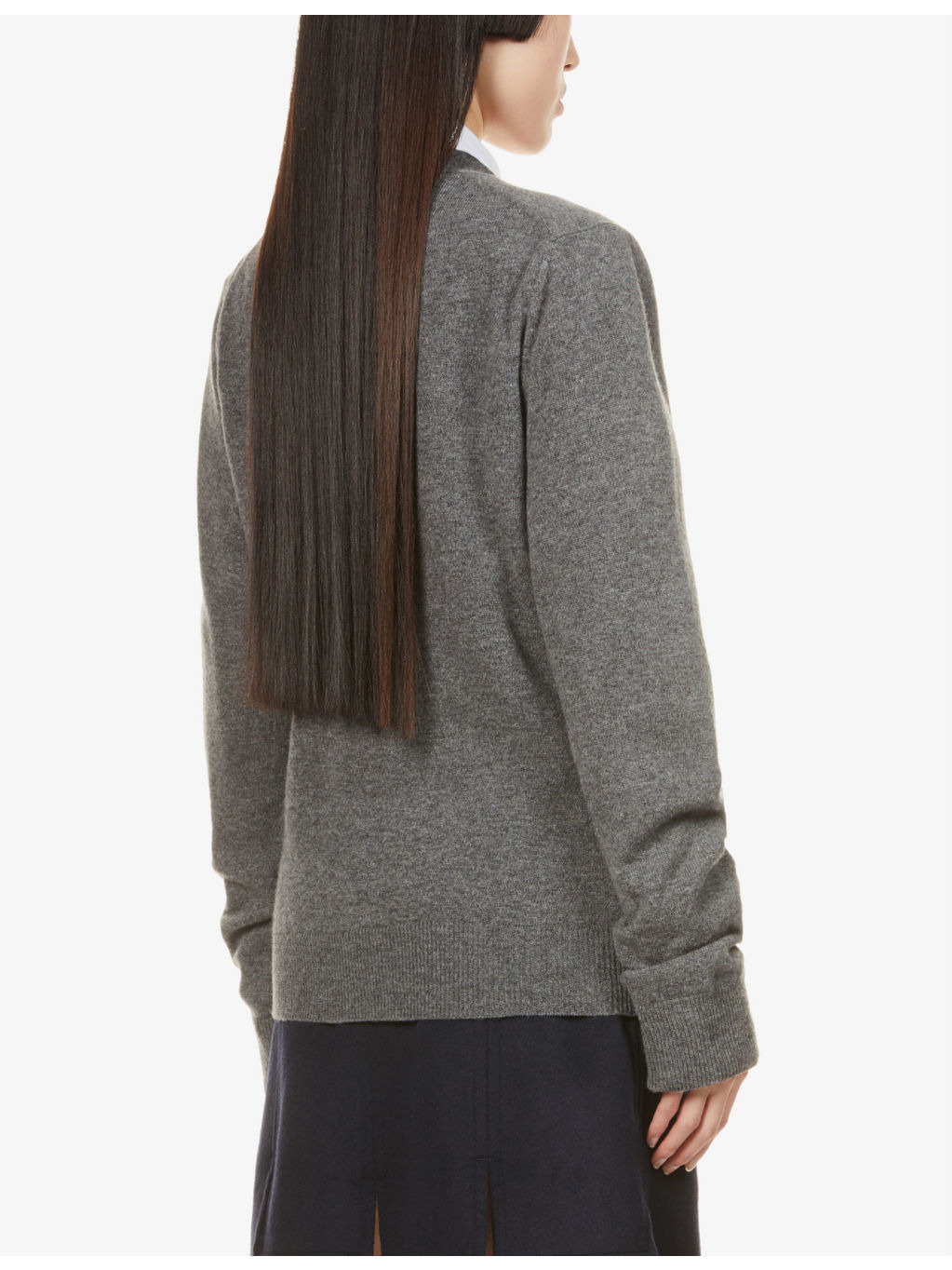 Heart-embroidered wool cardigan - 4