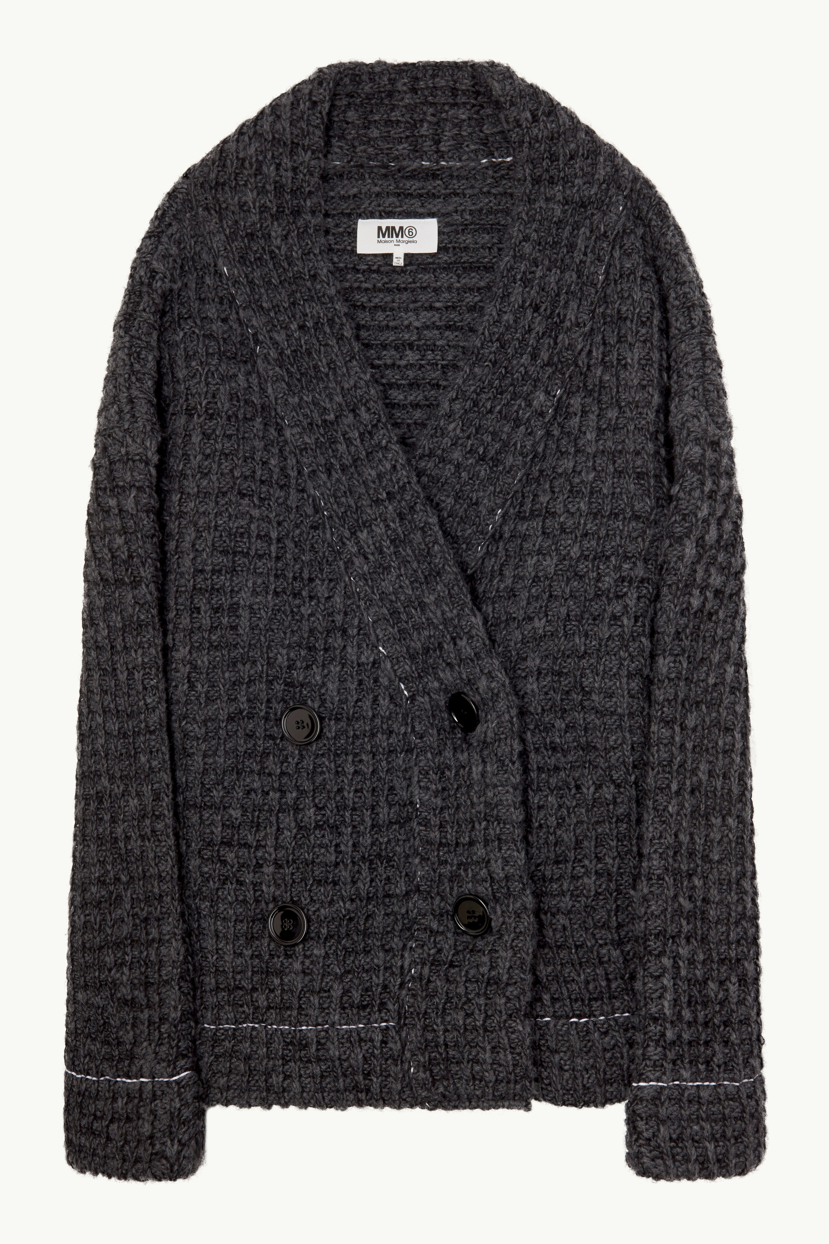 Waffle knit cardigan - 1
