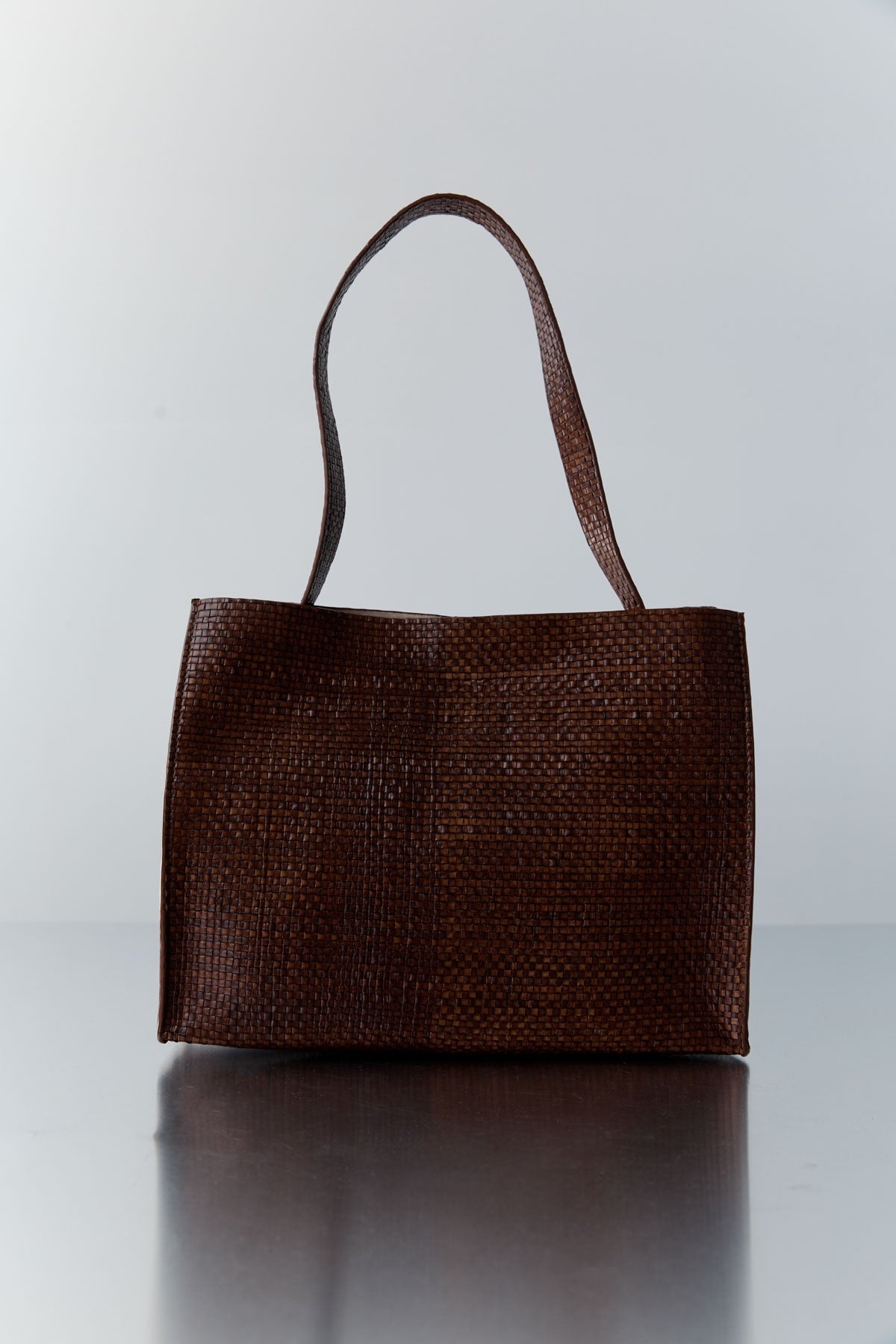 PRE-ORDER: Woven Minimal Mini Tote - Antique Tan - 5