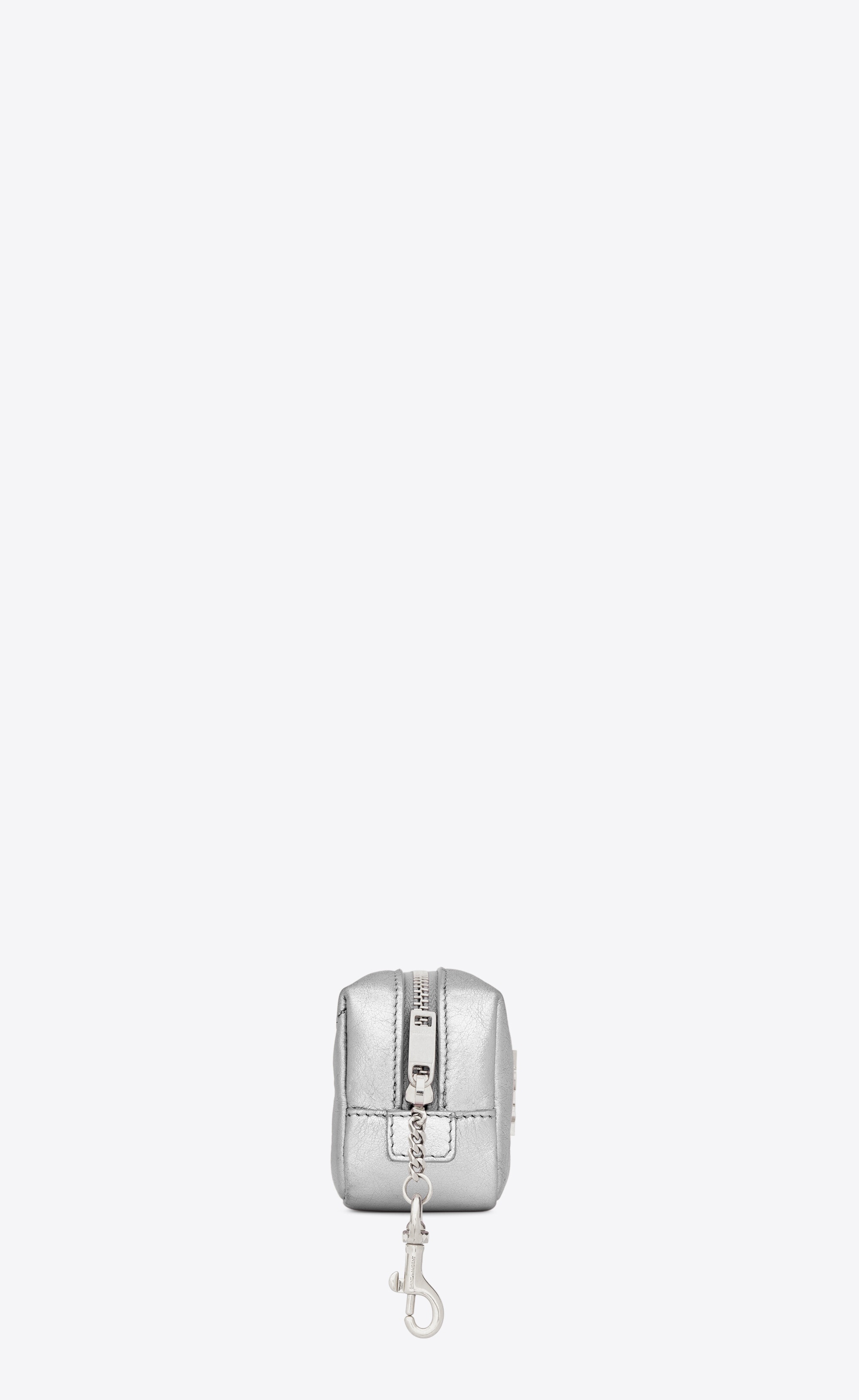 jamie cube charm in crinkled lamé leather - 3