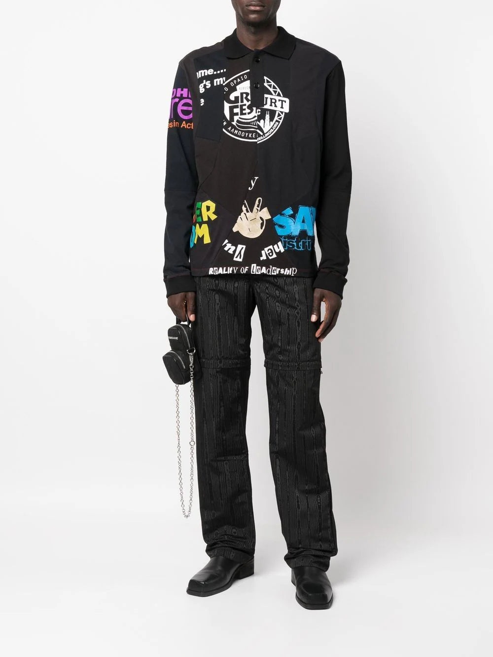 GRAPHIC-PRINT LONG-SLEEVE POLO SHIRT - 2