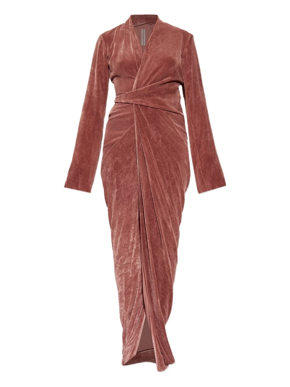 wrap-effect velvet dress - 1
