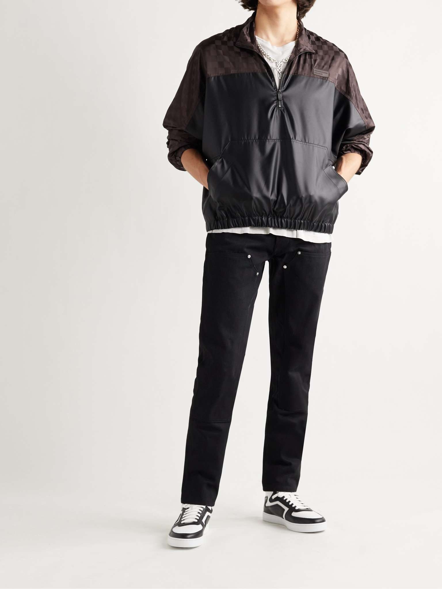 Shell and Checked Nylon-Jacquard Track Jacket - 2