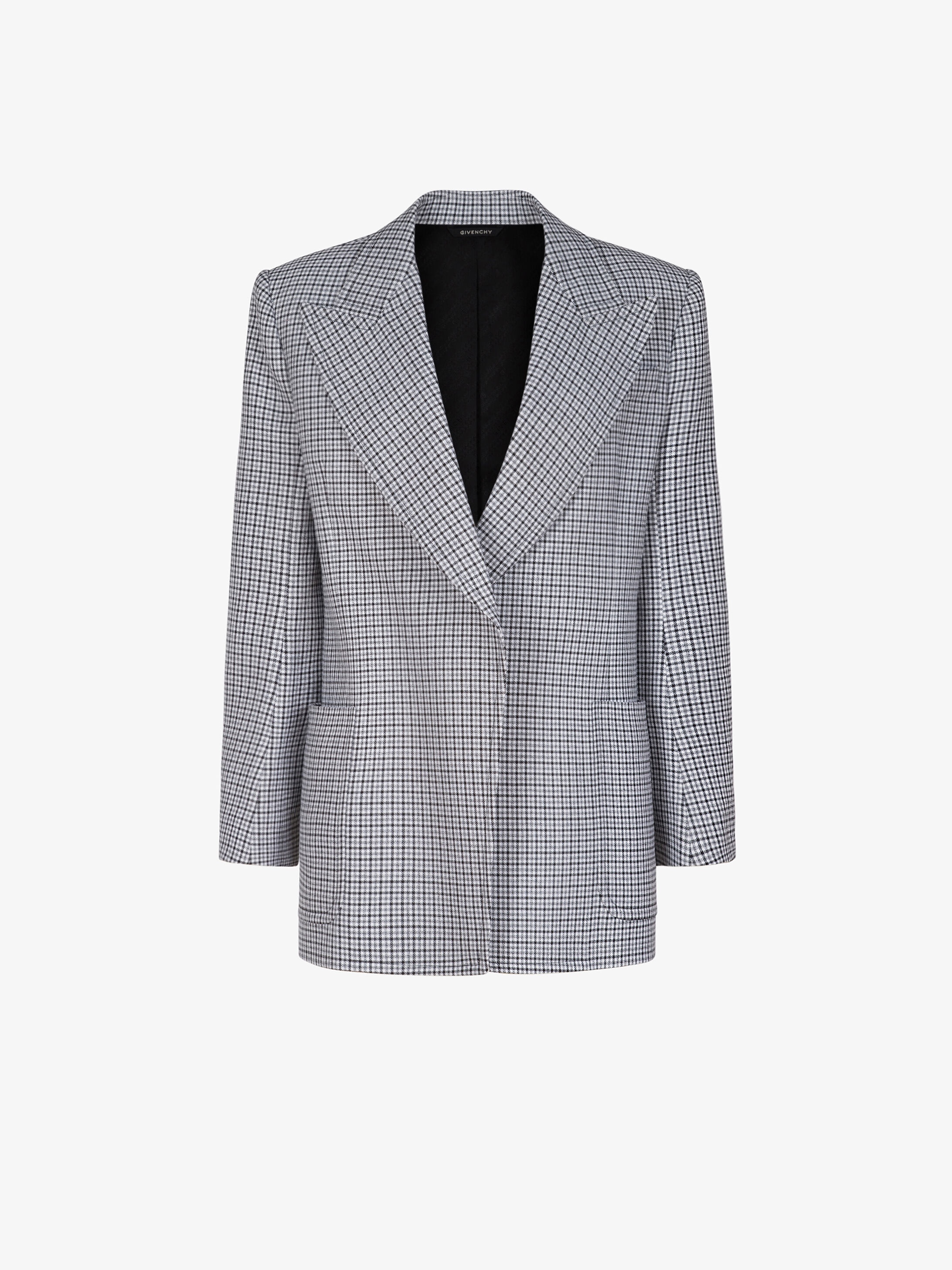 Double breasted jacket in houndstooth wool - 1