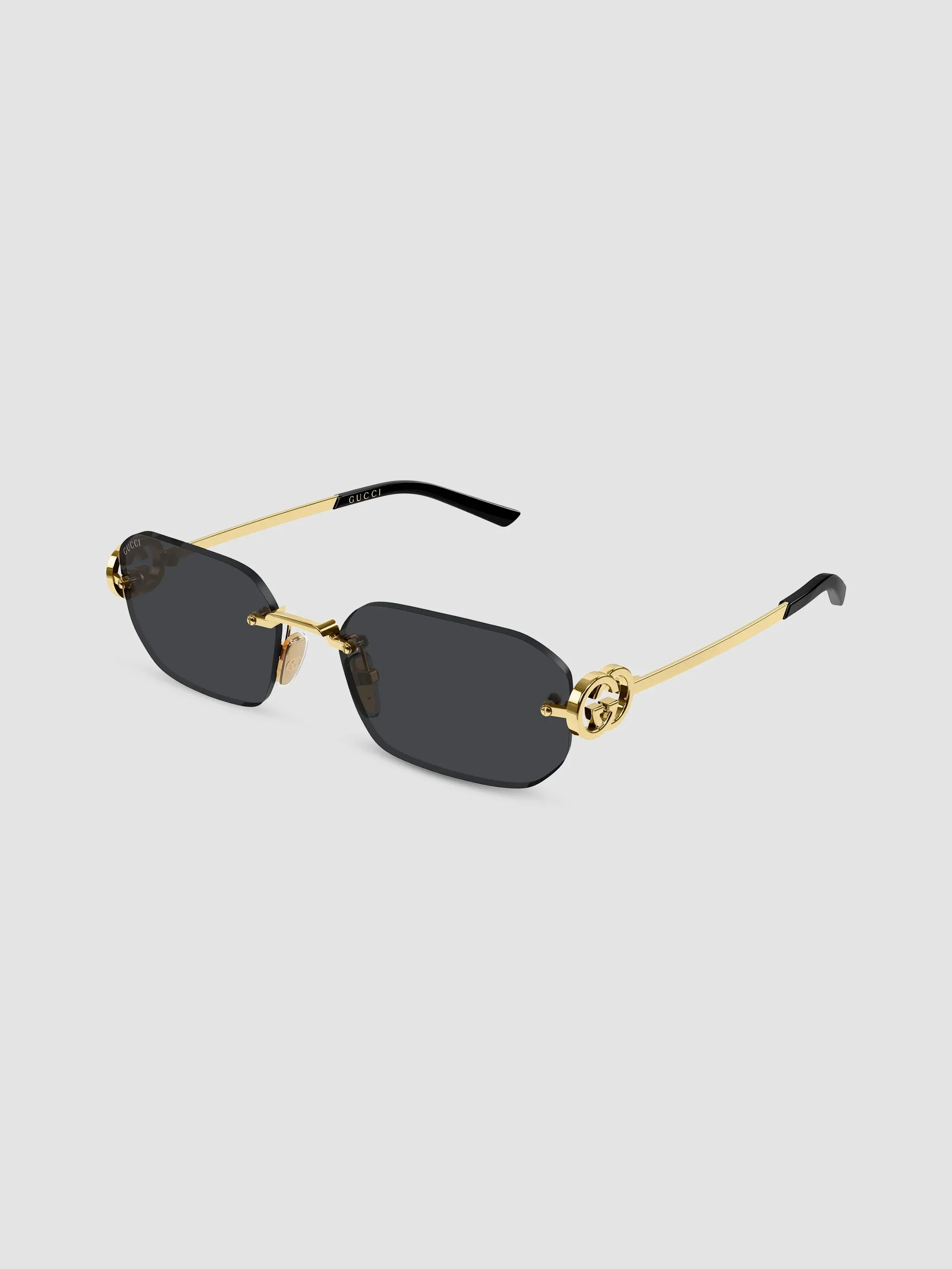 Rectangular Face Male GUCCI Men's Interlocking G Stuck GG Evolution 57MM Rimless Rectangular ...