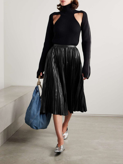 Proenza Schouler Rosalyn pleated faux leather midi skirt outlook