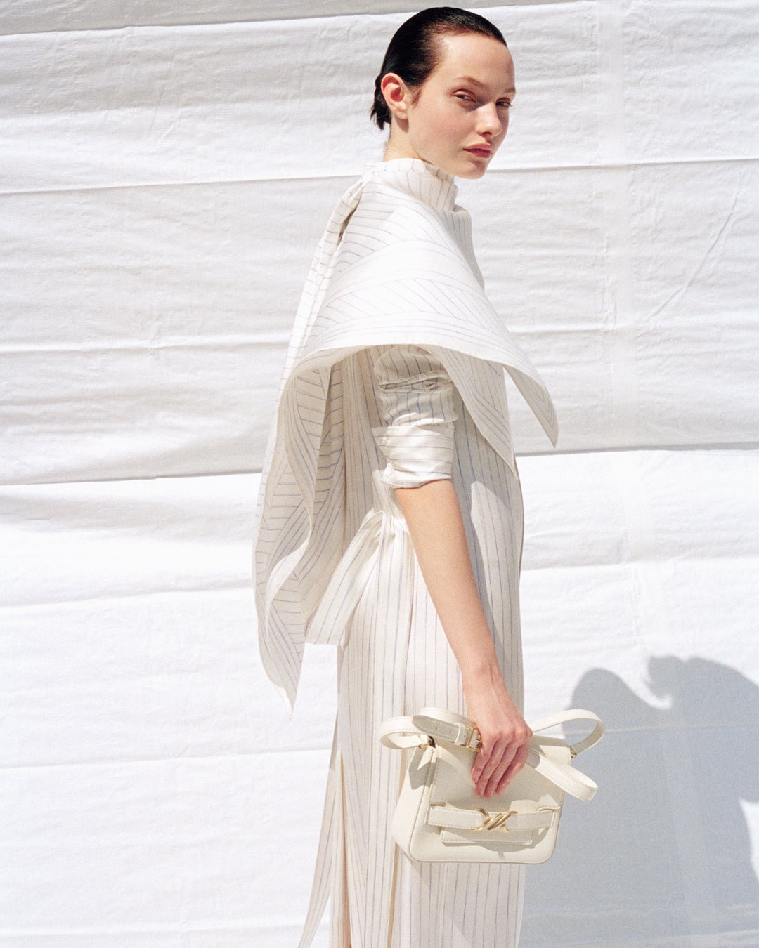 Hannah Dress in Stripe Silk Twill - 7