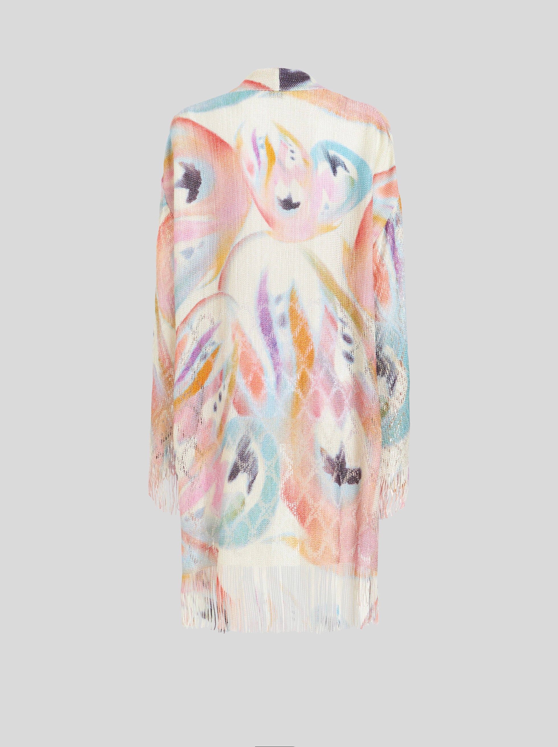 PRINTED CARDIGAN WITH FRINGE - 5