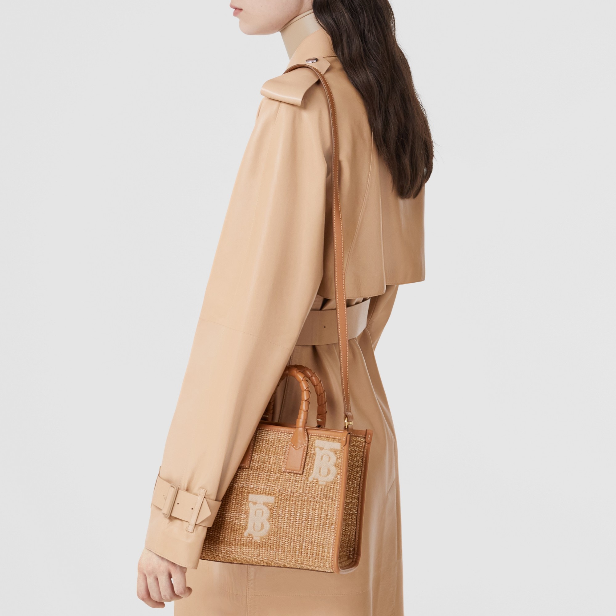 Mini Faux Raffia and Leather Freya Tote - 10