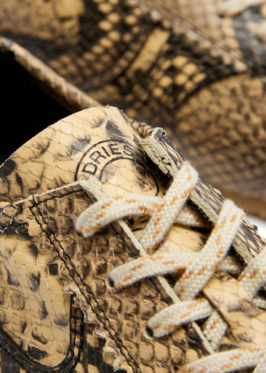 Dries Van Noten Dustin Python-effect Leather Sneakers - 4