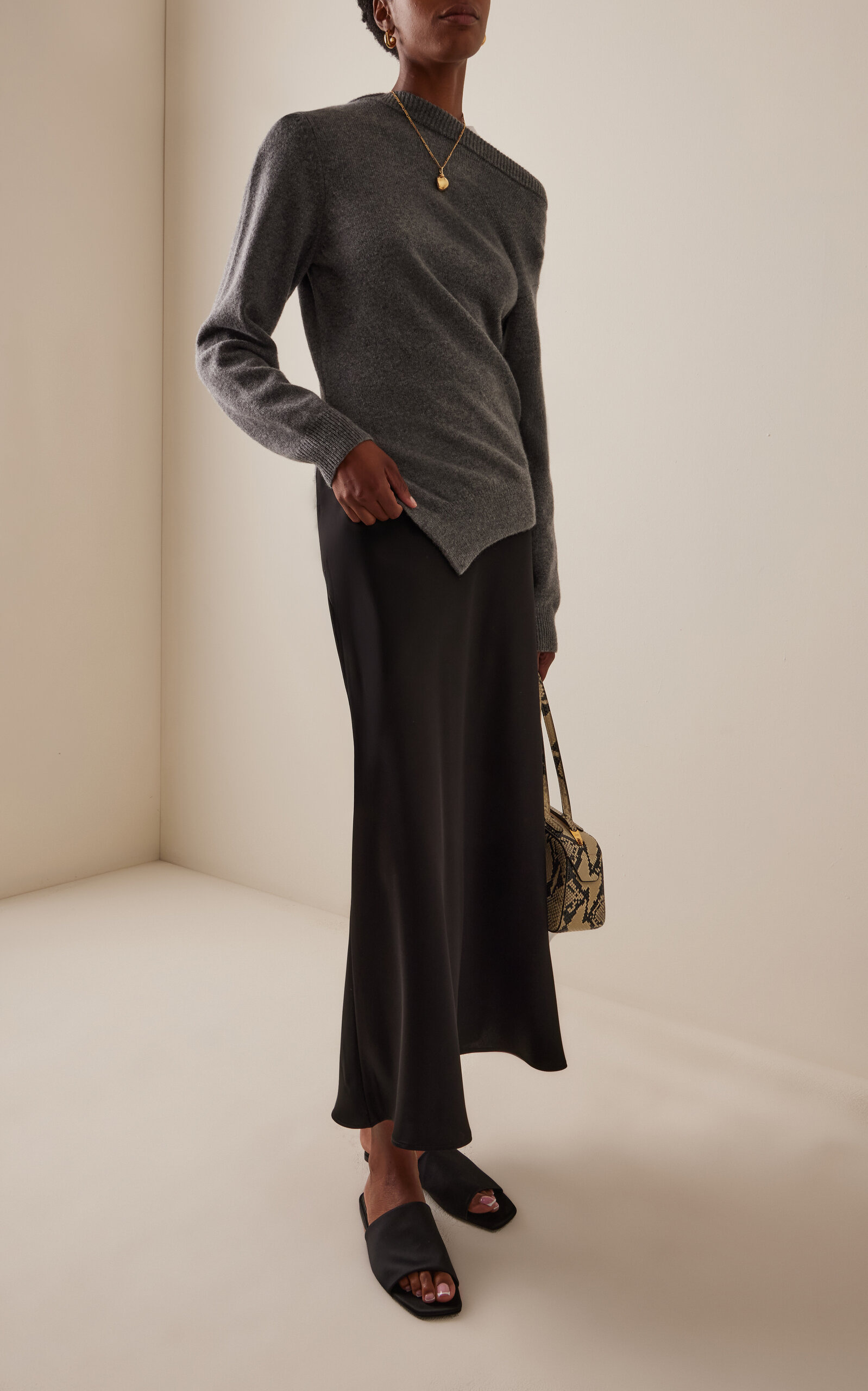 Two-Way Deconstructed Wool-Cashmere Sweater grey - 3