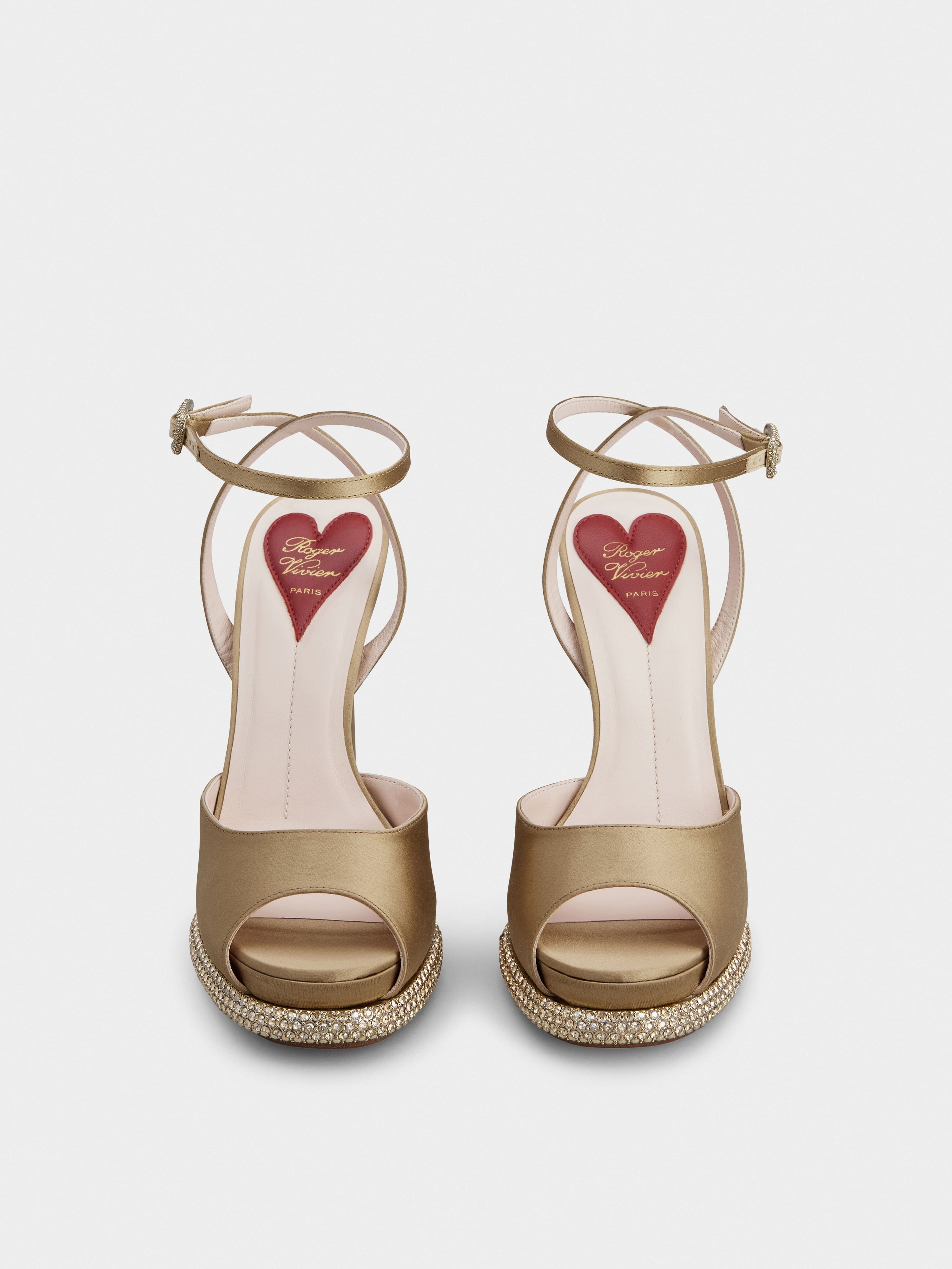 Viv' Choc Platform Sandals in satin - 7