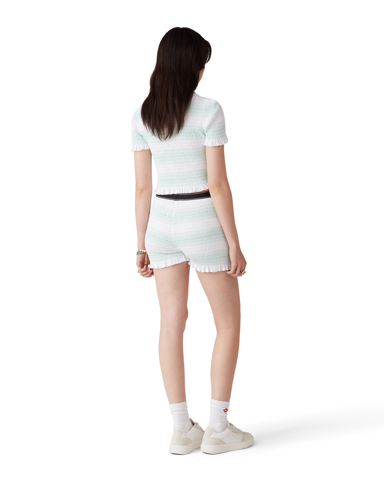 Stripe Shirred Polo Shirt | Casablanca Paris - 3