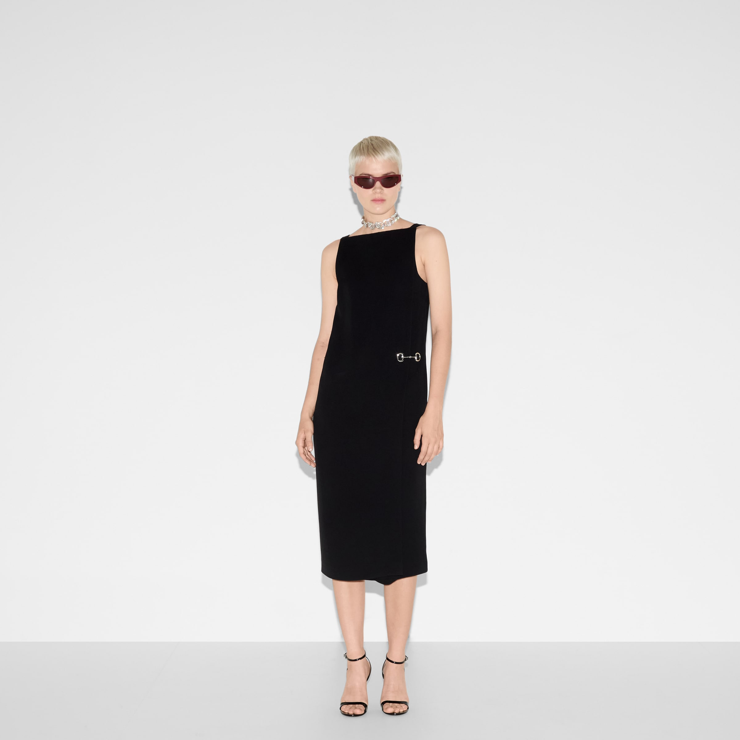 Heavy viscose sable Horsebit dress - 3