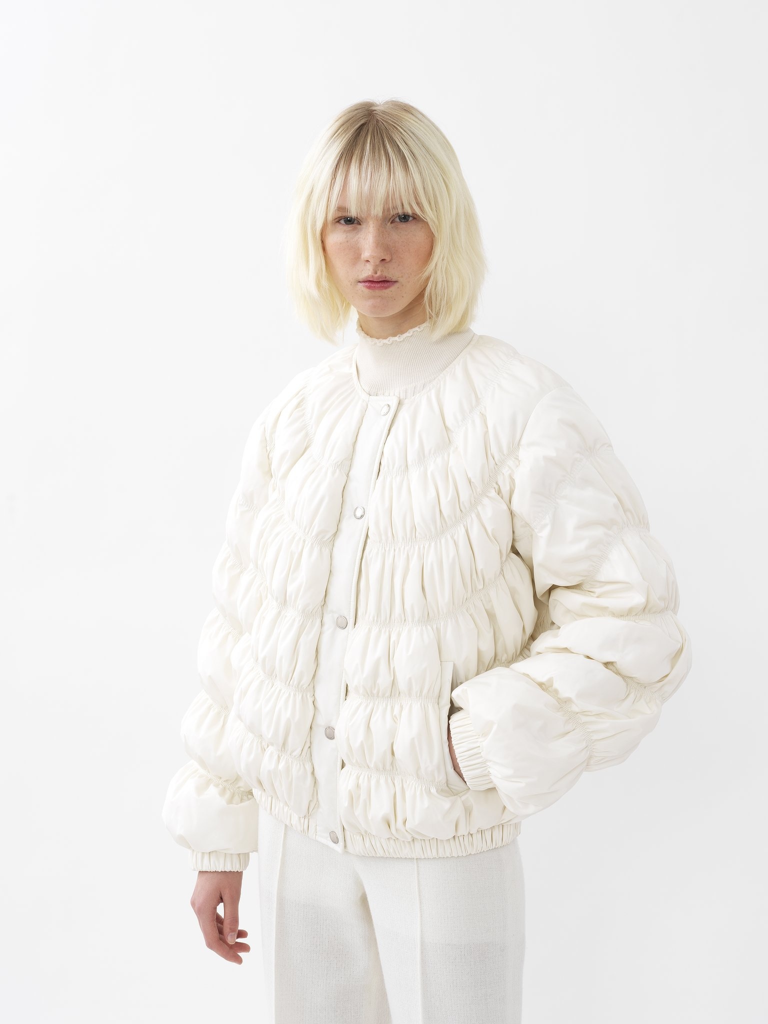 RUCHED PUFFER JACKET - 2