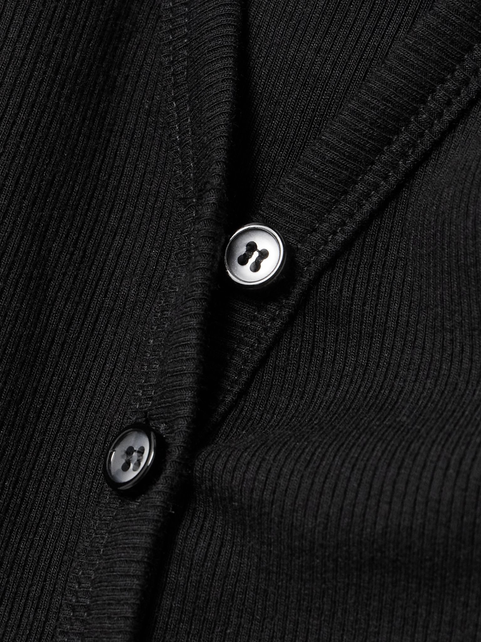 Ribbed stretch cotton and modal-blend cardigan Black - 4