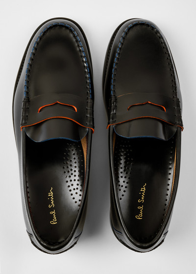 Paul Smith Black Leather 'Lido' Loafers outlook