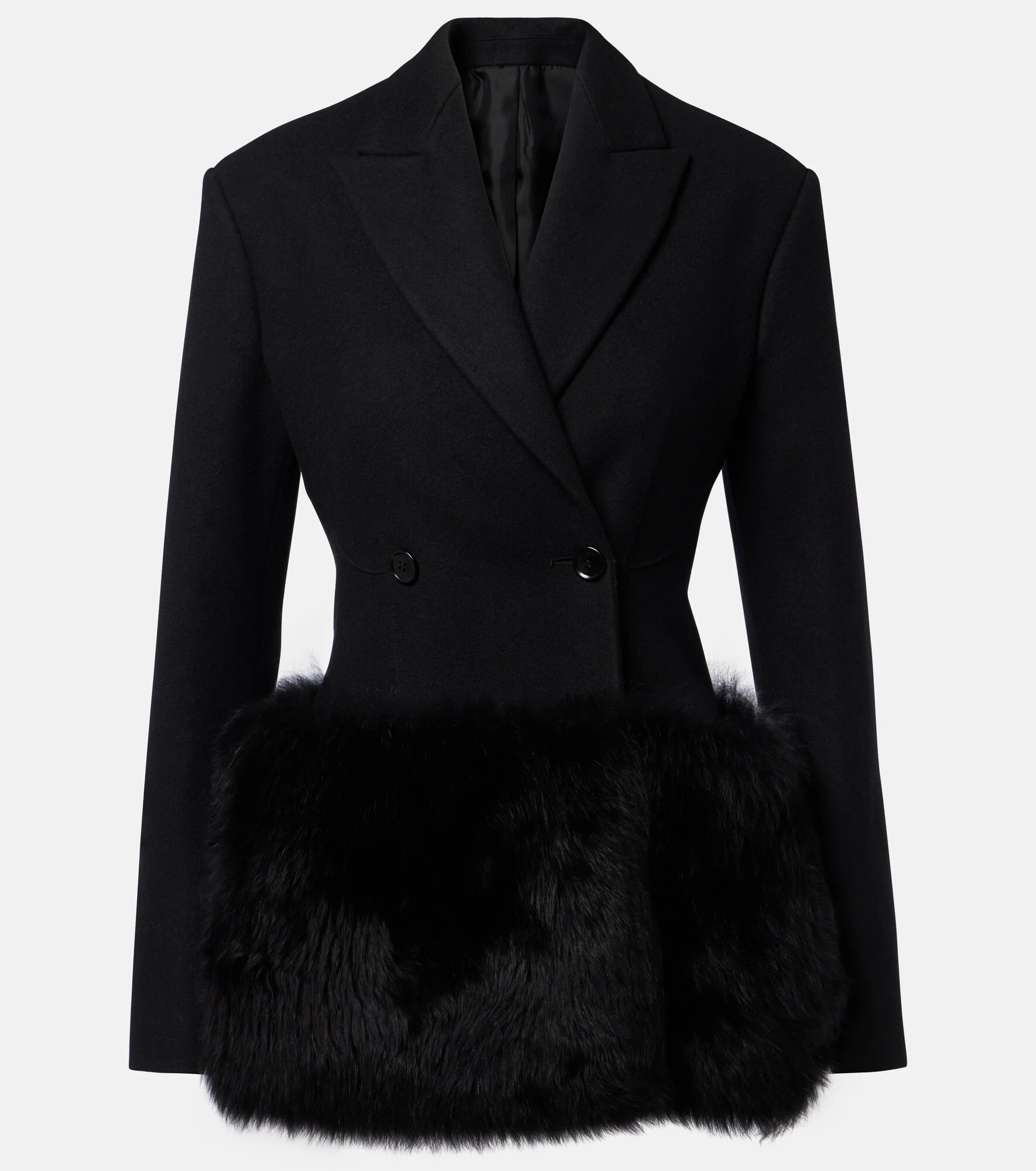 Double-breasted wool blazer - 1