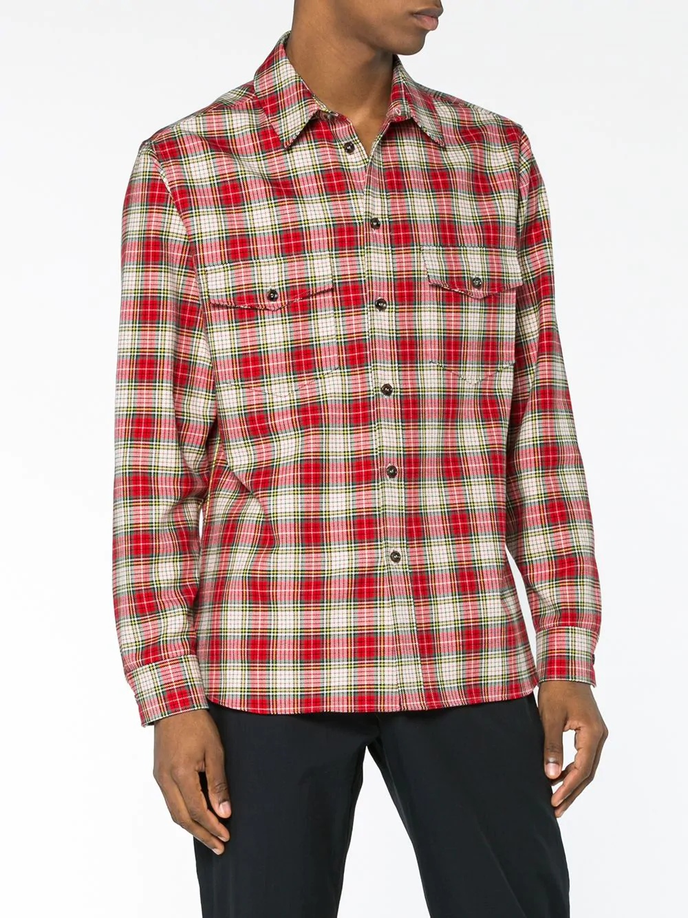 snake embroidery glen plaid shirt - 3