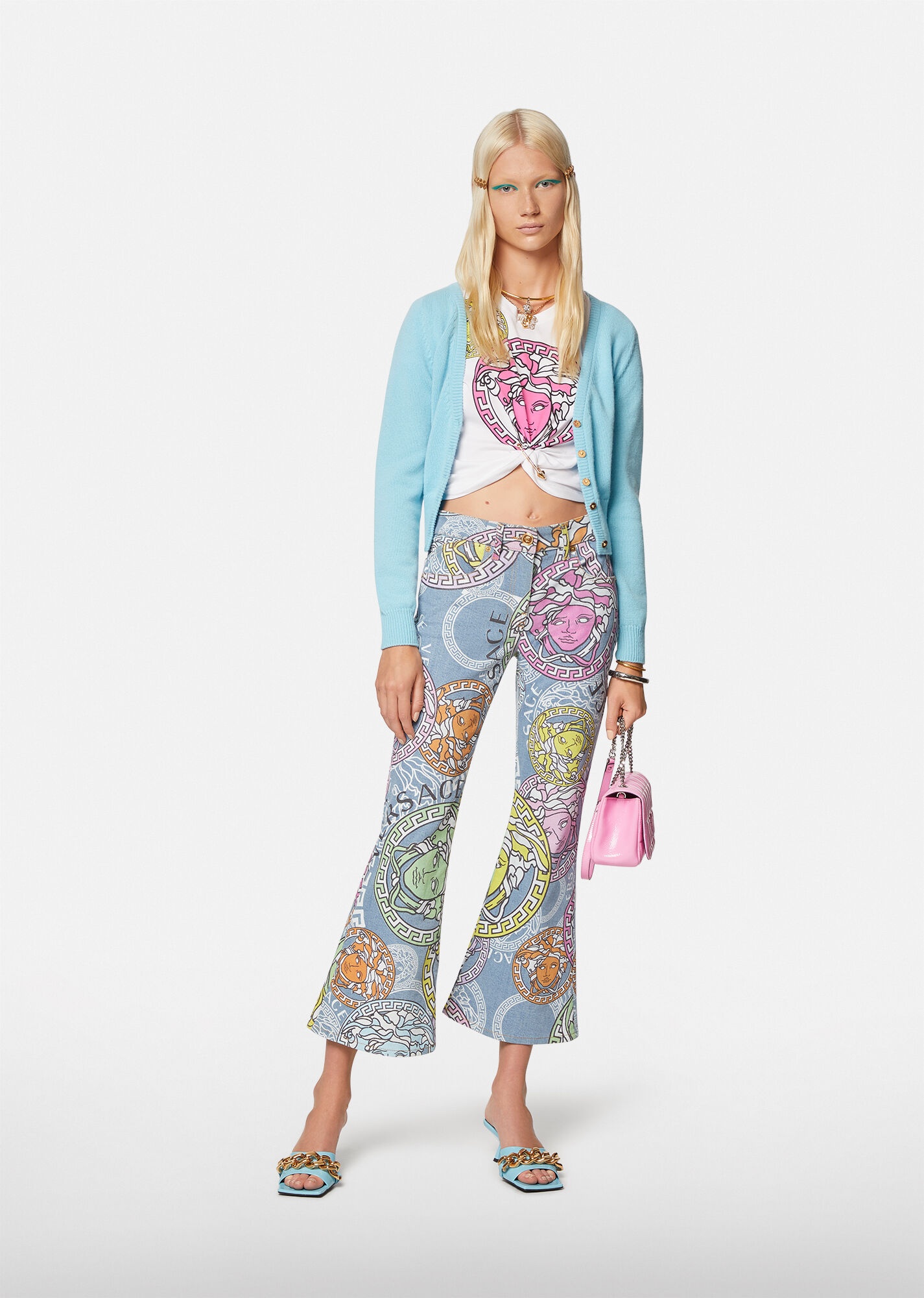 Medusa Amplified Print Flared Jeans - 4