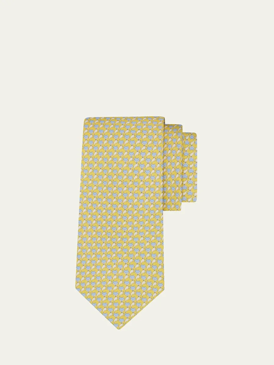 Men's Fox Micro-Print Tie - 1