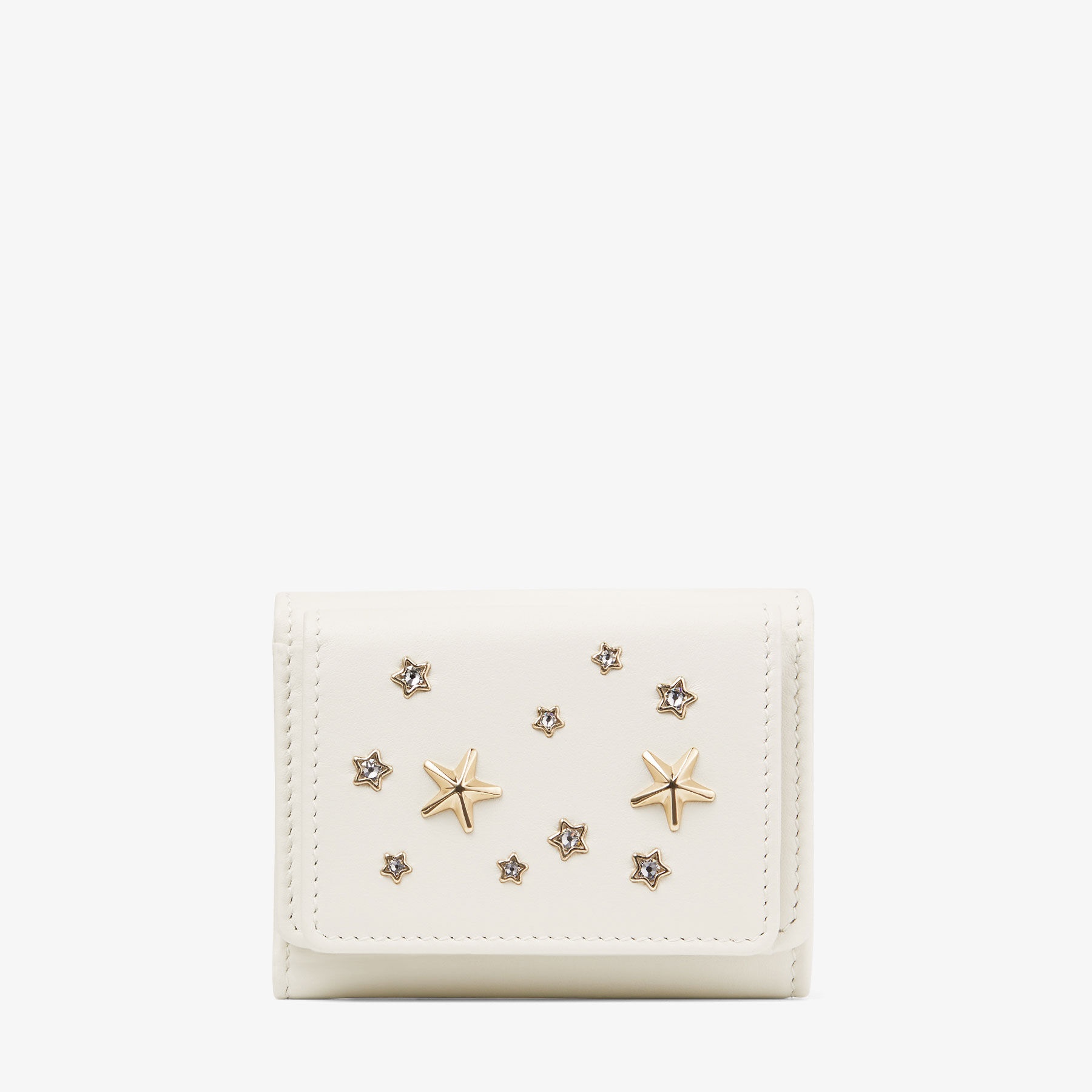 Nemo
Latte Calf Leather Wallet with Metal and Crystal Stars - 1