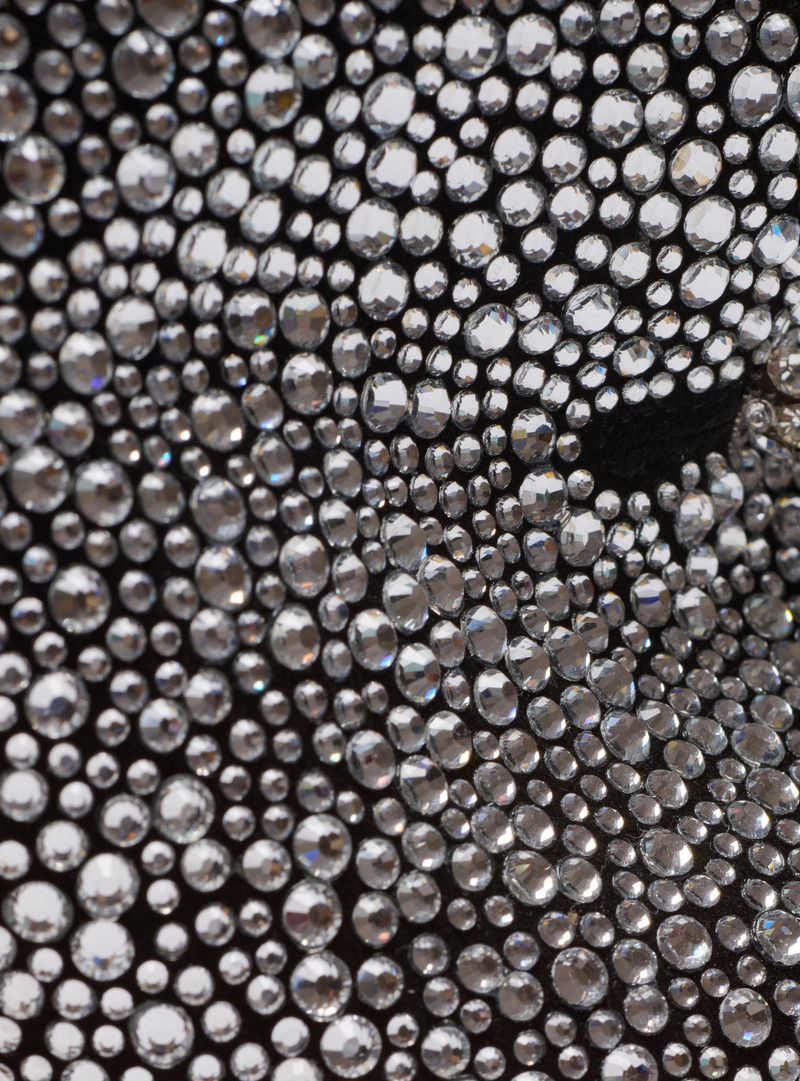Balmain Suede and rhinestone mules with front piercing outlook