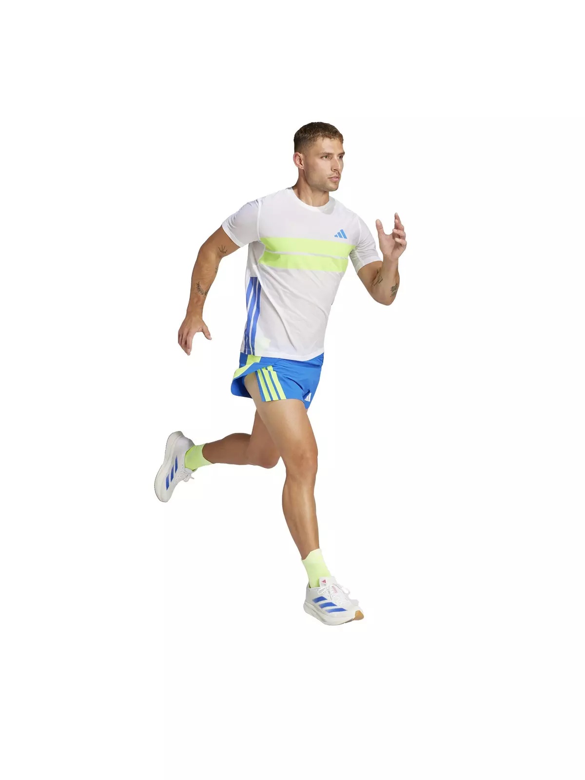 Men's Adizero Retro Running Tee -White/Blue - 3