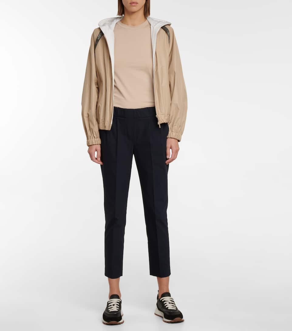 Cotton-blend tapered pants - 2