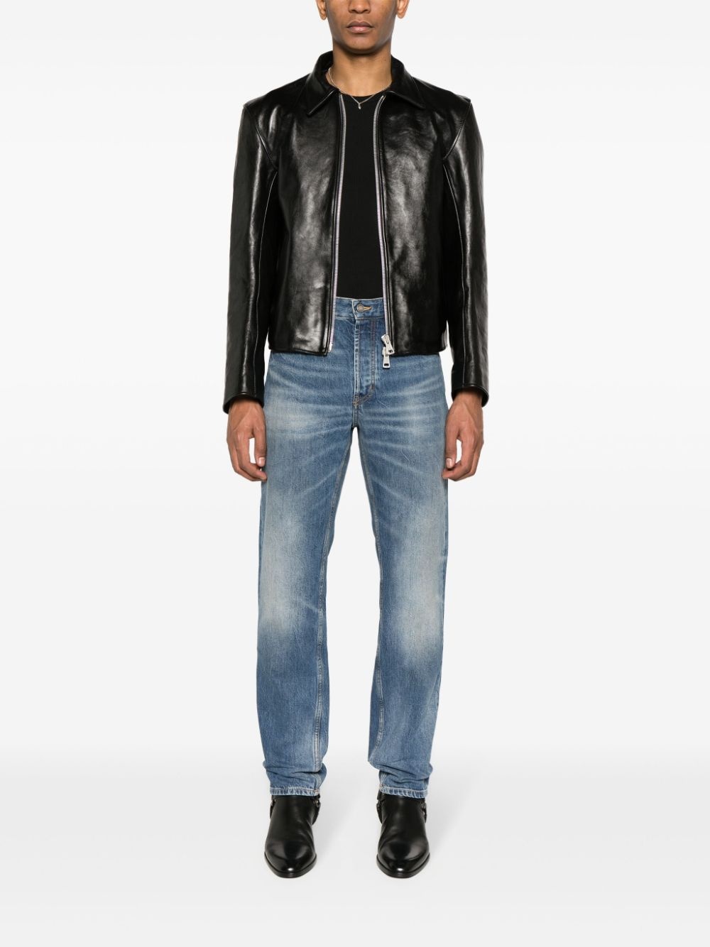 low-rise straight-leg jeans - 4