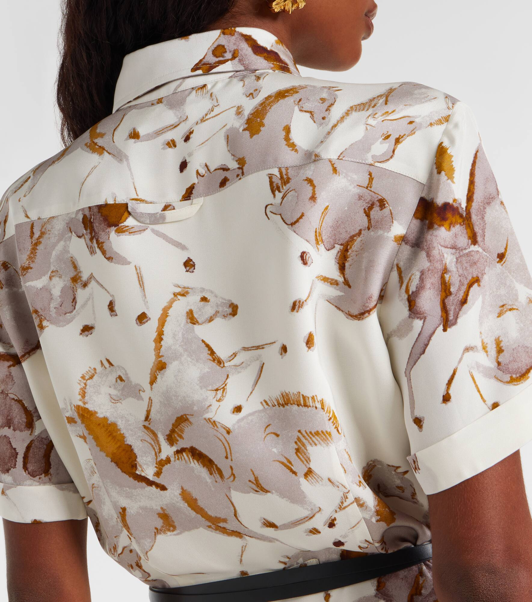 Kiera printed silk shirt dress - 6