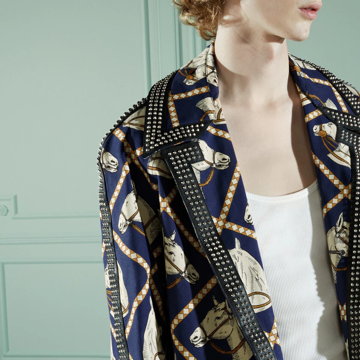 Equestrian print cotton coat - 4