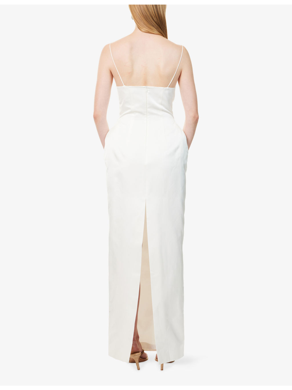 Shoulder-Straps Corset Woven Gown - 4